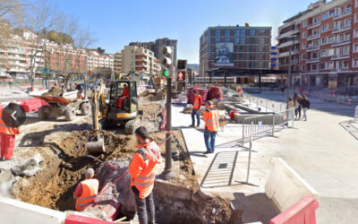 Obras de urbanización en la Plaza San Pedro y Avenida Lehendakari Aguirre